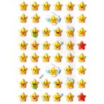 Limmy Sticker Kabartmalı A4 Boyutunda Stiker Defter, Planlayıcı Etiket-(lim517) - Yıldız Emoji