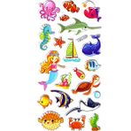 Limmy Sticker Kabartmalı Stiker Defter Planlayıcı Etiket LRG002 17 x 9 cm Denizkızı Balık
