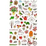 Limmy Sticker Kabartmalı Stiker Defter, Planlayıcı Etiket (lxk-014) - 22X14 cm - Bisiklet Renkli Kuşlar