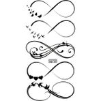 Limmy Tattoo Geçici Dövme Vücut Dövmesi 9 x 19 cm (Siyah 012) - Sonsuzluk Desenli