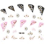 Limmy Tırnak Sticker, Tırnak Süsleme, Nail Art Papatya Pembe Çiçek 6 x 5 cm