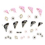 Limmy Tırnak Sticker, Tırnak Süsleme, Nail Art Üçgen Kalpli Çiçek 6 x 5 cm