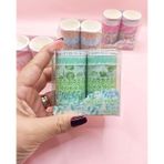 Limmy Vintage Washi Tape Bant Baskılı Yapışkanlı Maskeleme Kağıdı 45D Desenli Bant 10'lu - Yeşil Yapraklar