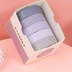 Limmy Vintage Washi Tape Bant Yapışkanlı Maskeleme Kağıdı Renkli Bant 5 Li - Mor Tonları N1