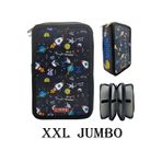 Limmy XL Jumbo Model Astronot Kalem Kutusu Organizer Kalemkutu 3 Bölmeli Kalemlik Siyah