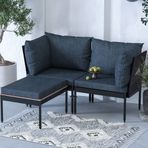 Limni Home Mini Multilounge Şezlong Siyah Bahçe/Balkon Mobilyası