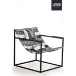 Limni Home Modern Iskandinav Teddy Berjer, Metal Iskeletli Siyah - Beyaz