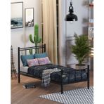 Limni Home Tek Kişilik Ferforje Metal Karyola - Siyah Siyah 120x200 cm