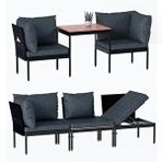 LimniHome Limni Home Mini Multilounge Bahçe ve balkon Mobilyası siyah