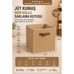 limocca home textile Jüt Deri Saplı Katlanır Saklama Kutusu Organizer Dolap İçi Çamaşır Çocuk Odası Oyuncak Düzenleyici