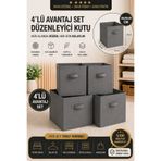 limocca home textile Katlanır Saklama Kutusu 4'Lü SET Organizer, Dolap İçi Çamaşır, Çocuk Odası Oyuncak Düzenleyici
