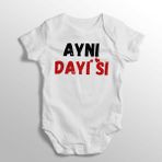 Limon 0 3 Ay Beyaz Aynı Dayısı Yazılı Baskılı Bebek Zıbını