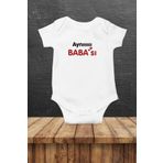 Limon 0 3 Ay Beyaz Bebek Aynıı Babası Baskılı Body Zıbın