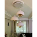 Limon 3D Design Limon 3Desing 3 Lü Sarkıt Avize Rustik E27 Modern Avize Bohem Beton Görünüm (Rustik Ampul Hediye) - Beyaz