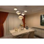 Limon 3D Desing 5 Li Sarkıt Avize Rustik 20-30-40 E27 Modern Avize Bohem Beton Görünüm (Rustik Ampul.!) - Beyaz