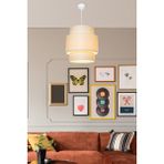Limon 3D Desing Harlly 38CM Tekli Sarkıt Kumaş Avize Lamba Yatak Odası Salon Mutfak Koridor - Krem