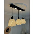 Limon 3D Desing Limon 3Design Iskandinav Tarz 3lü Sarkıt Avize -Modern ve Dekoratif Tasarım 3 Renkli Aydınlatma - Siyah