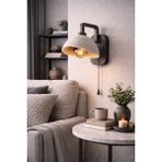 Limon 3D Desing Modern Beton Görünümlü Duvar Aplik | Zincir Anahtarlı | Yatak Odası & Salon | Ampul Hediye - Gri