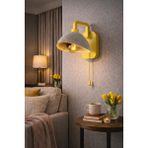 Limon 3D Desing Modern Beton Görünümlü Duvar Aplik | Zincir Anahtarlı | Yatak Odası & Salon | Ampul Hediye - Sarı