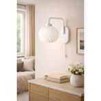 Limon 3D Desing Viola Duvar Aplik Beyaz Lamba Modern Dekoratif Minimal İpli Anahtarlı E27