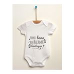Limon Beyaz Herkes Bana Ben Halama Hastayım Baskılı Unisex Bebek Body Zıbın