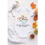 Limon Beyaz Küçük Prens Çıtçıtlı Kısa Kol Unisex Bebek Body Zıbın