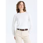 Limon Bisiklet Yaka Slim Fit Düz Ekru Kazak Kadın ML5WL-KZK-9002