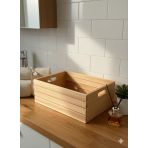 Limon Dekor Masif Ahşap Büyük Boy Dekoratif Kasa - El Yapımı Çok Amaçlı Düzenleyici Sandık - Banyo, Mutfak ve Ofis İçin Organizer (30x45x17 cm)