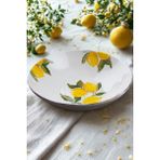 Limon Desen El Yapımı Yuvarlak Salata Kasesi 26 cm - Sarı - Beyaz