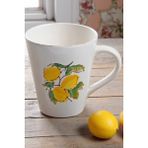 Limon Desenli El Yapımı Seramik Kupa Bardak 11 cm - 1 Adet - 240 ml