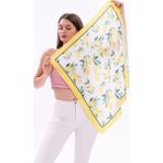 Limon Desenli - Mersin Fular Bandana Şal Estascarf 70X70 cm - Renkli