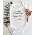 Limon Doğum Günü Hediyen Benim Annem Kısa Kol Organik Bebek Body - 6 - 9 Ay - Beyaz