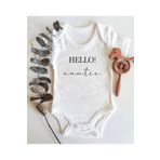 Limon Hello Auntie Yazılı Kısa Kol Organik Bebek Body