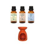 Limon Kabuğu Yağı 10ml, Portakal Yağı 10ml, Nane Yağı 10ml ve Buhurdanlık