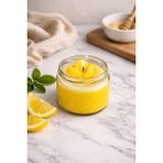 Limon Kokulu Mum 300 cc | Cam Kavanoz - Sarı - Beyaz - 1