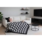Limon Soft Deluxe Wellsoft Polar Ekosu Tv Battaniyesi Bej Tek Kişilik Battaniye 150X150 cm - 150 x 200 cm - Siyah - Beyaz