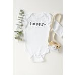 Limon Unisex Bebek Beyaz Happy Uzun Kollu Çıtçıtlı Body