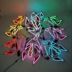 Limon Yeşili 1 Yeni Aydınlık Cadılar Bayramı Partisi Maskesi El Tel Parlayan Maske Japon Anime Cosplay LED Kostüm Karnaval Parti Malzemeleri Için Tilki Maskesi (Yurt Dışından) - Renkli - Yok