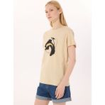 Limon Yuvarlak Yaka Baskılı Bej Kadın T-Shirt L5SL-TST5817