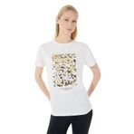 Limon Yuvarlak Yaka Baskılı Ekru Kadın T-Shirt L5SL-TST5815