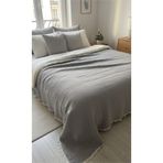 Limon's Home Antrasit Tek/Çift Kişilik 7 Katlı Çift Taraflı Elyaf Dolgulu Müslin Yetişkin Battaniyesi