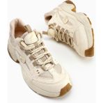Limoya Caisa Bej Tekstil Detaylı Bağcıklı Kadın Sneakers