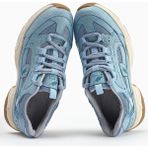 Limoya Caisa Mavi Kadın Sneakers Bağcıklı Düz Taban PVC Malzeme ile Ergonomik Tasarım