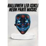 Lims Store LED Işıklı Neon Maske Cadılar Bayramı Maskesi Korkunç Korku Maskesi