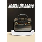 Lims Store Nostaljik Radyo Bluetooth Bağlantılı Müzik Kutusu Ahşap