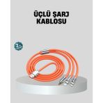 Lims Store Üçlü Şarj Kablosu – Yüksek Hızlı, Dayanıklı ve Uzun Ömürlü