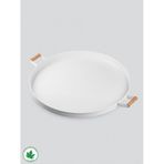 Lin Metal 51cm Tepsi Ahşap Kulplu Baskısız - Beyaz