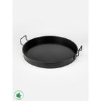 Lin Metal Pilea 37 Cm Metal Tepsi, Tel Kulplu Yuvarlak Çay Tepsisi, Sunum Tepsisi, Tel Kulplu Kahve Tepsisi - Siyah