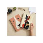 lin notebook 2’li Spiral Telli Defter Seti - 80 Yaprak Çizgili | İllüstrasyon Kedi ve Köpek Tasarımı Okul Defteri