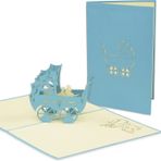Lin-POP UP 3D tebrik kartı tebrik kartları Geburtskarten tebrik kartları doğum kartları sunuyoruz, bebek arabası Erkek Çocuk